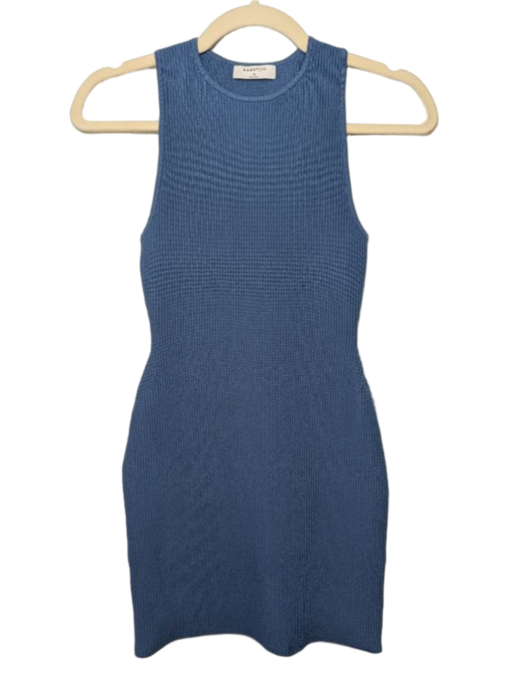 Aritzia Babaton Sculpt Knit Racer Mini Dress Blue XS EUC